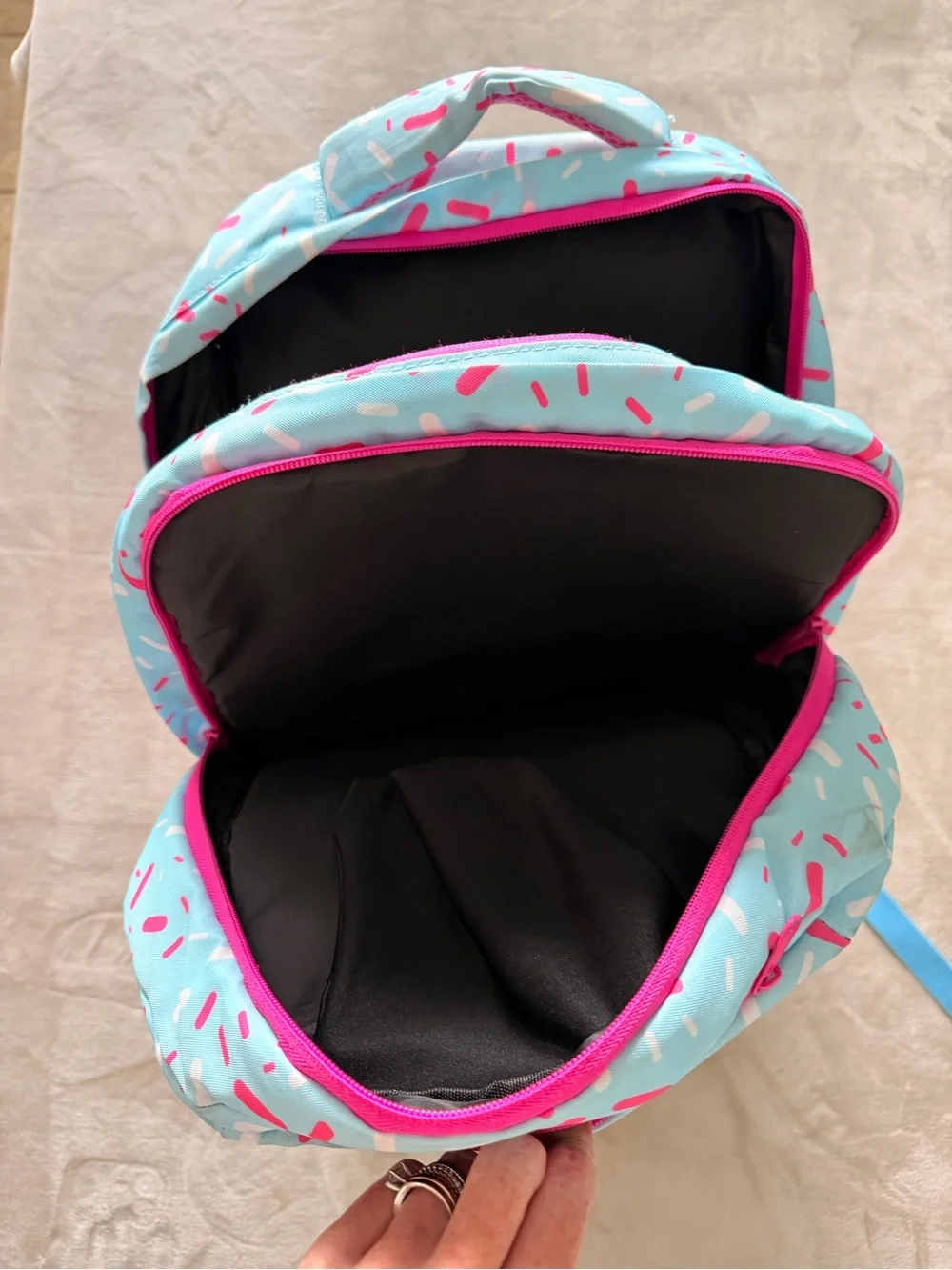 Kids Ice Cream Print Backpack - Blue & Cream